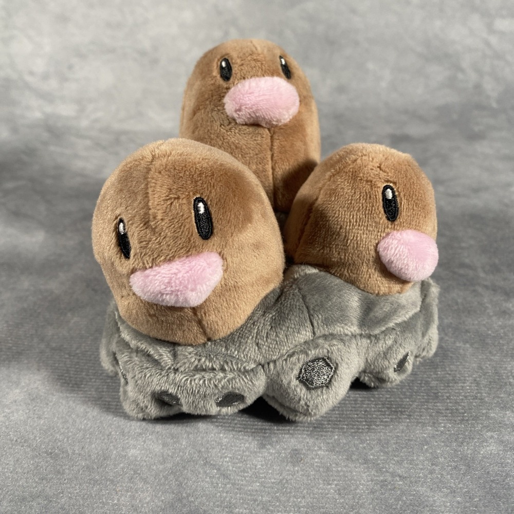 Dugtrio Pokémon Center Original Pokémon Fit Plush Collectable Stuffed Toy
